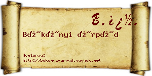 Bökönyi Árpád névjegykártya