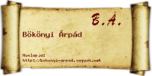 Bökönyi Árpád névjegykártya